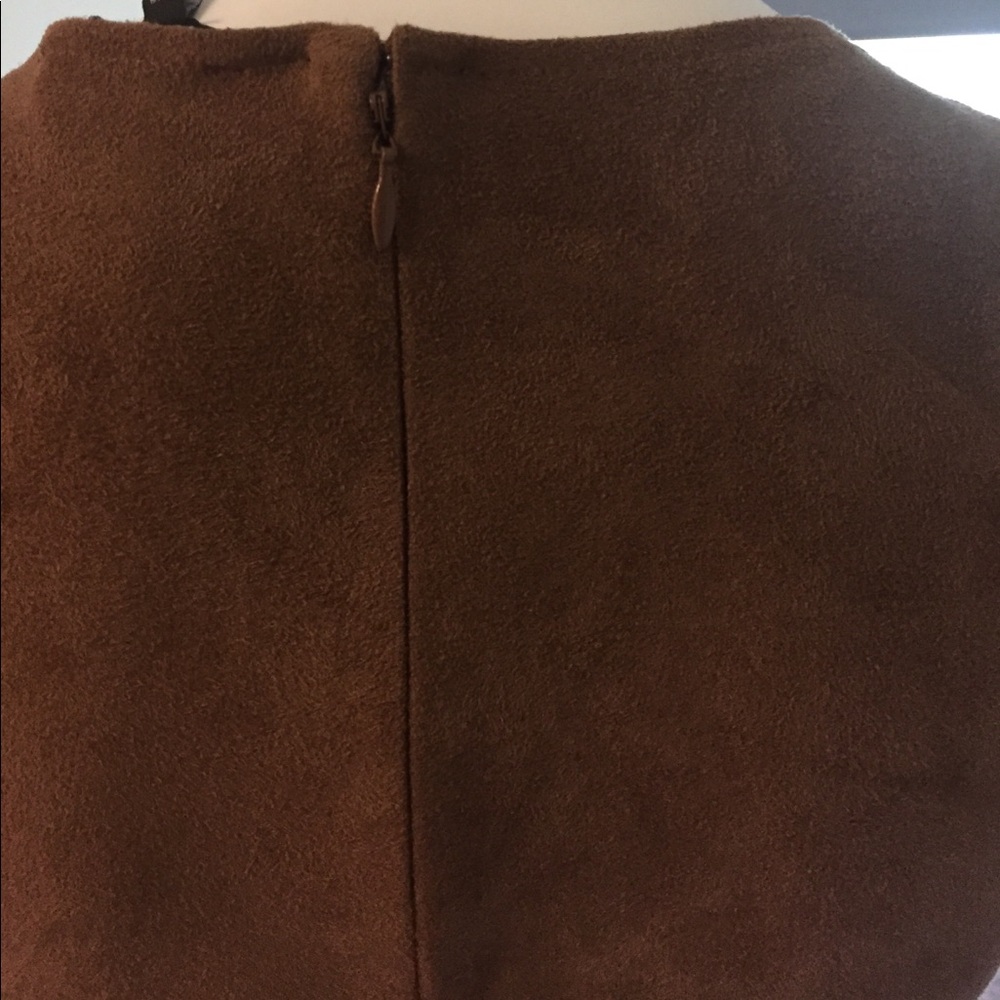 Express Brown Suede-Look Lace-Up Midi Dress - Picture 6 of 6